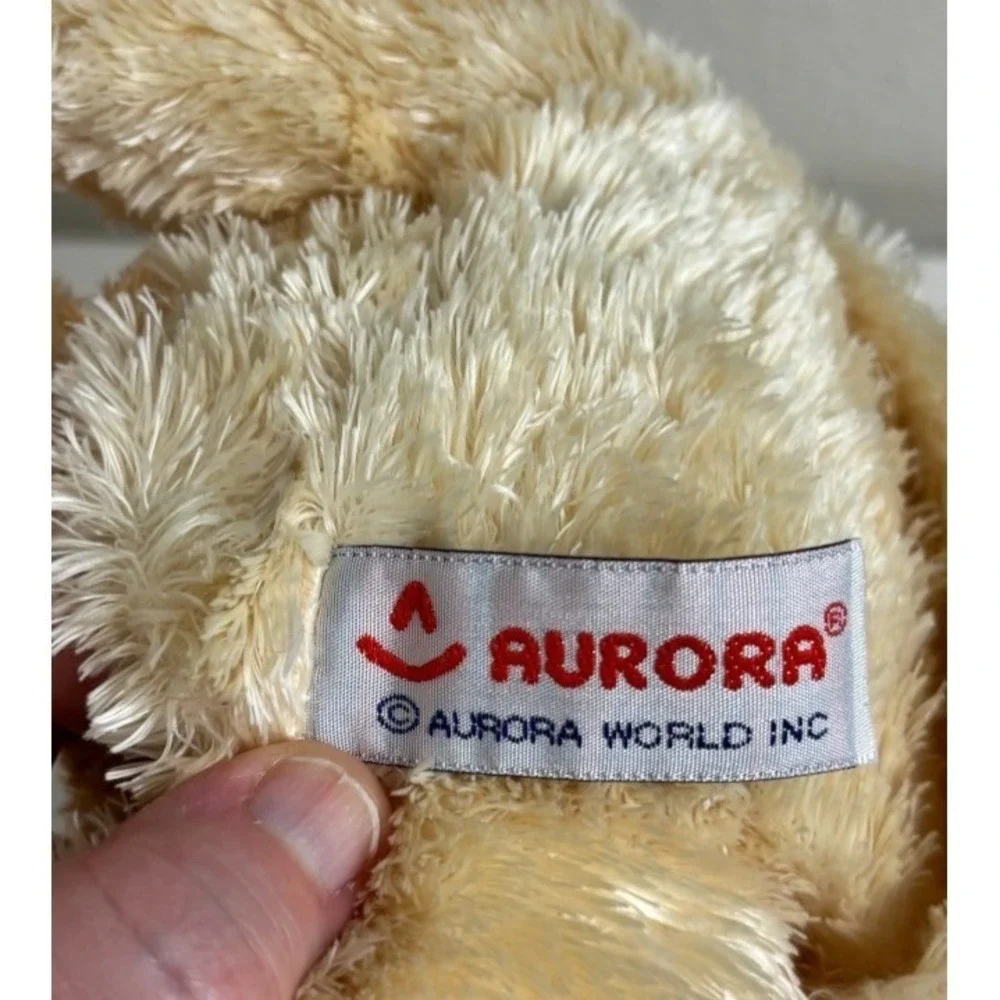 Aurora Dog Puppy Hand Puppet Plush 14 Inch Brown Tan Stuffed Animal Toy Vintage